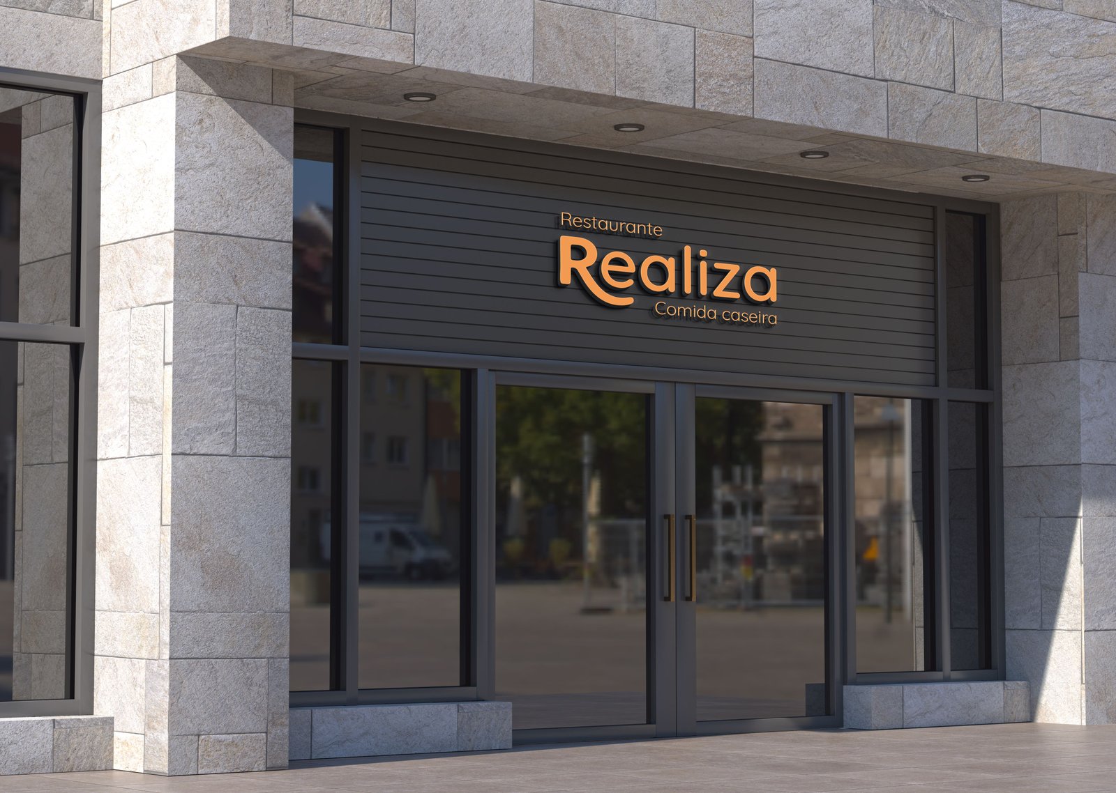 Fachada do Restaurante Realiza com a nova identidade visual